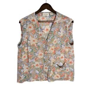 VTG Victoria's Secret Gold Label Sheer Floral Tank Top Vest M Grannycore Fairy